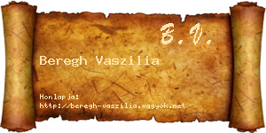 Beregh Vaszilia névjegykártya